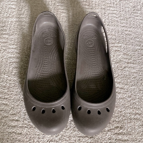 Crocs Womens Brown Kadee Rubber Ballet Flats Womens 10 lightweight comfort shoes - Picture 1 of 7